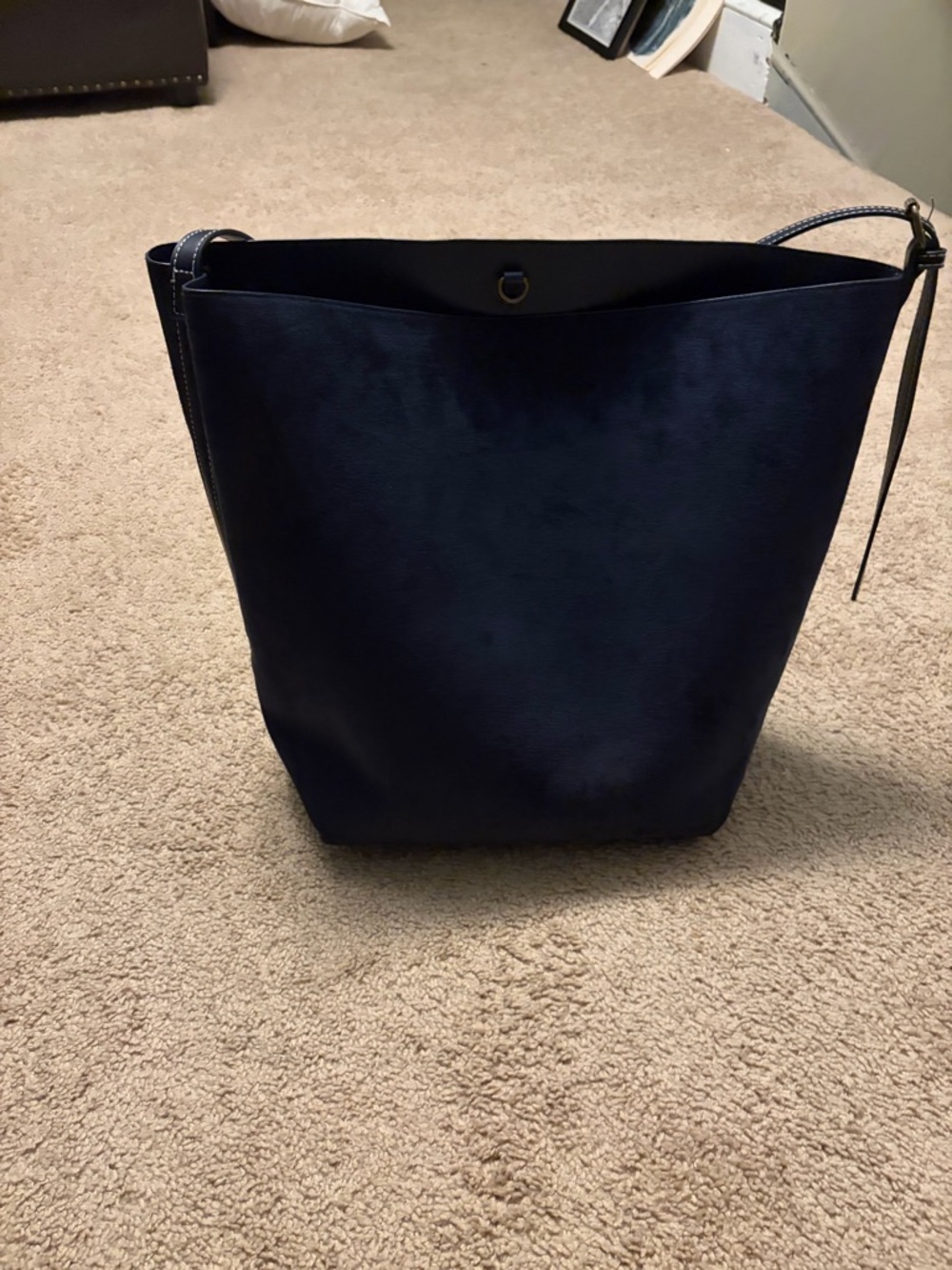 GAP Faux Suede Navy Blue Tote Bag